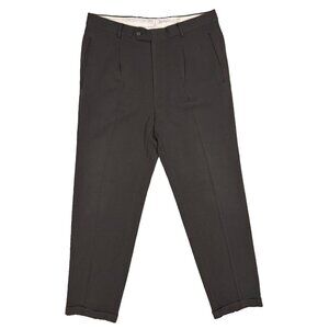 Vintage Hugo Boss Dress Pants Pleated High Waisted Wool Trousers Grey USA 36x33